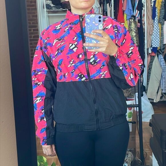 Dolfin international cool vtg 90s windbreaker jacket full zip pixel size medium - Picture 4 of 15